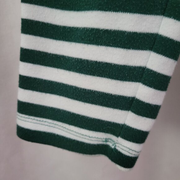 D & Co. QVC Hoodie Striped Green Med French Terry Nautical Coastal Preppy chic - Picture 3 of 10